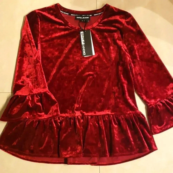 𝅺dkny Red blouse by DKNY jeans size M - Picture 1 of 1